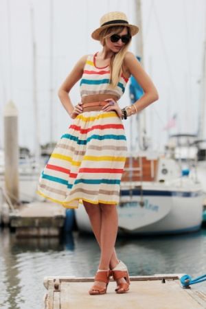 ruchdress - Fun and fabulous with stripes polka dots and pom poms - myLusciousLife.com.jpg